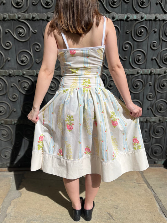 Floral Stripe Midi Dress