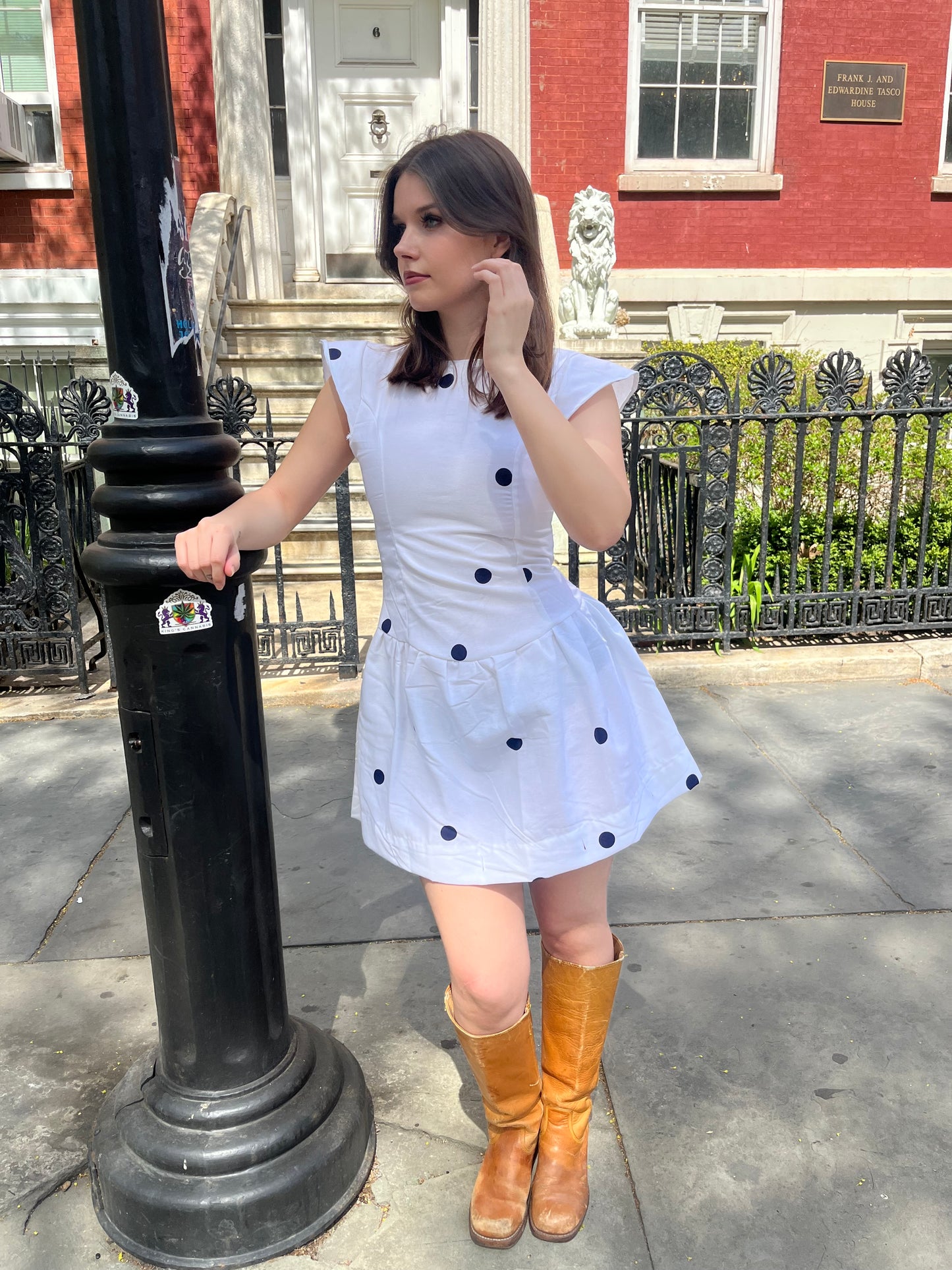 Polka Dot Drop Waist Mini Dress