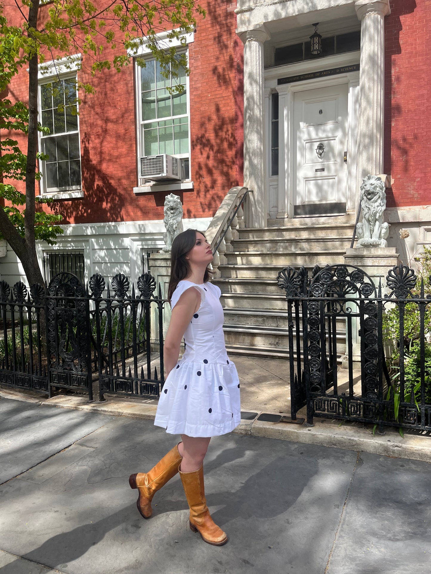 Polka Dot Drop Waist Mini Dress