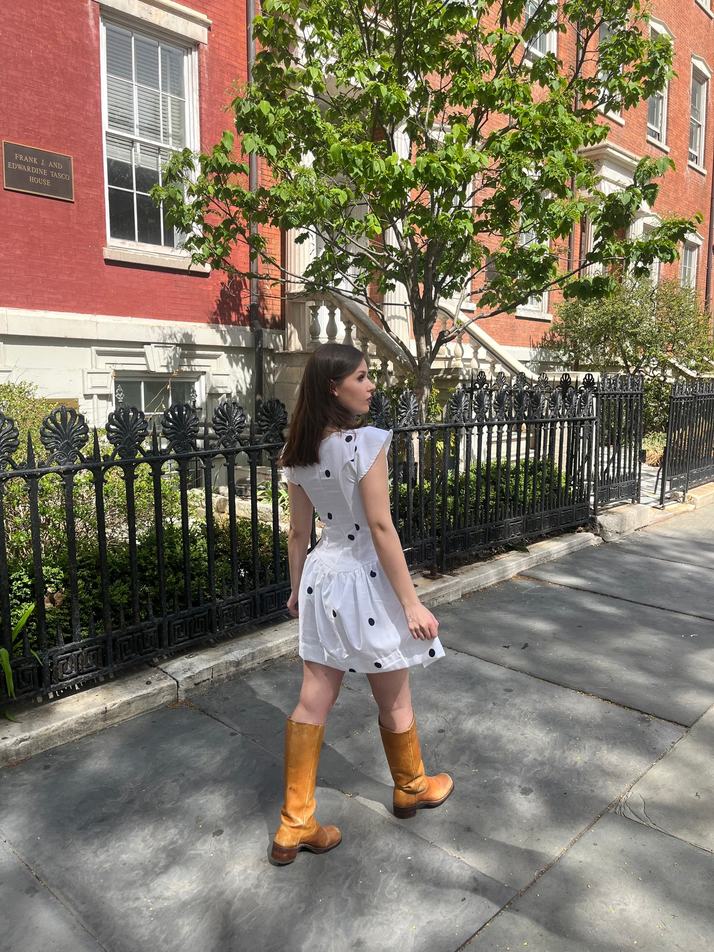 Polka Dot Drop Waist Mini Dress
