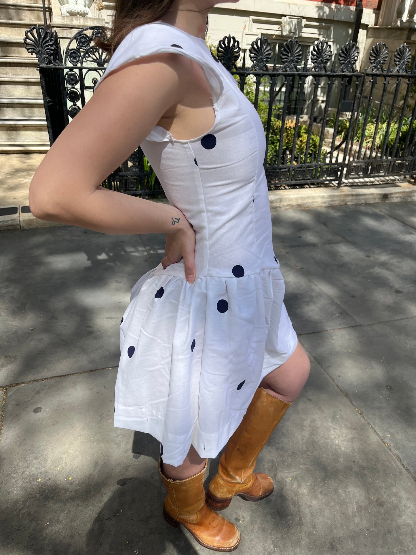 Polka Dot Drop Waist Mini Dress