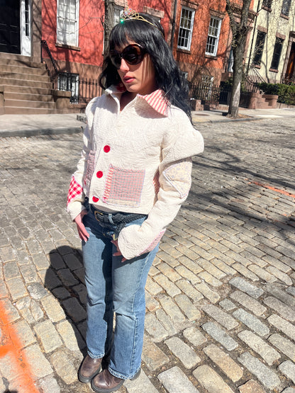 White Patchwork Quilt Jacket