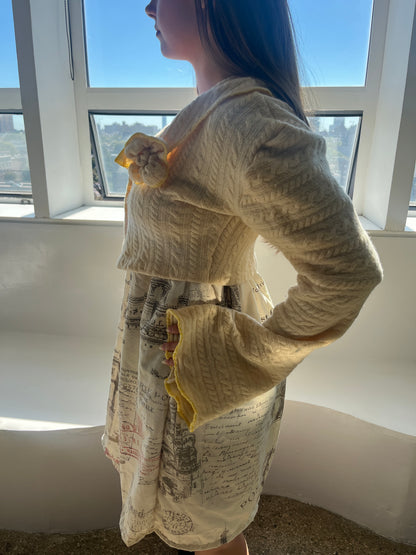 Yellow Cardigan and Dress Set