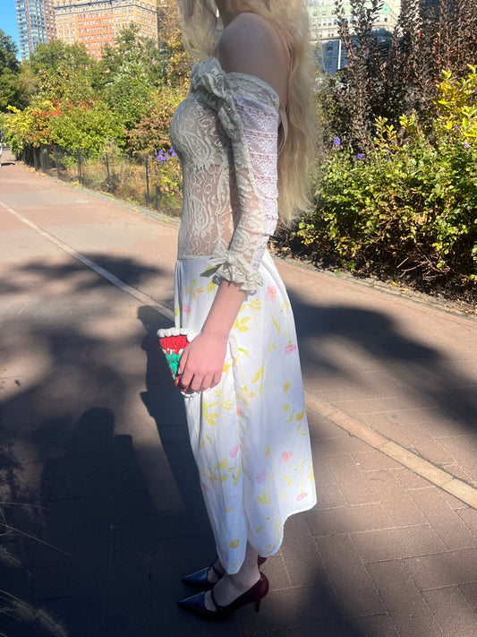 Lacey Floral Midi Dress