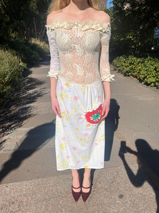 Lacey Floral Midi Dress