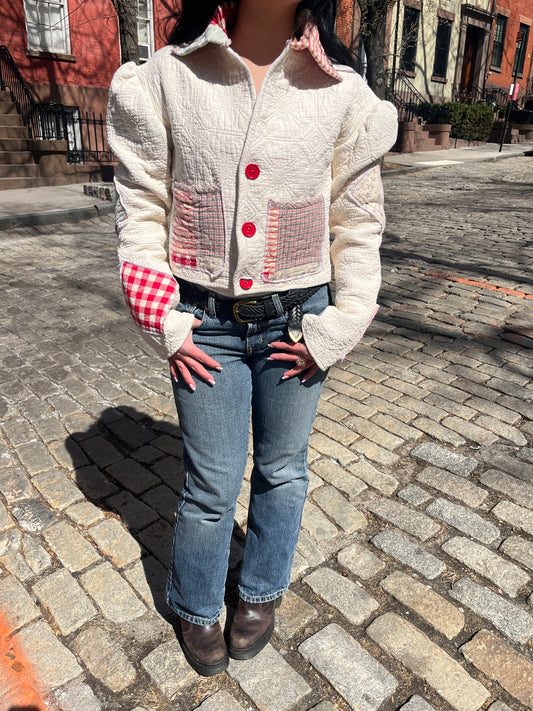 White Patchwork Quilt Jacket