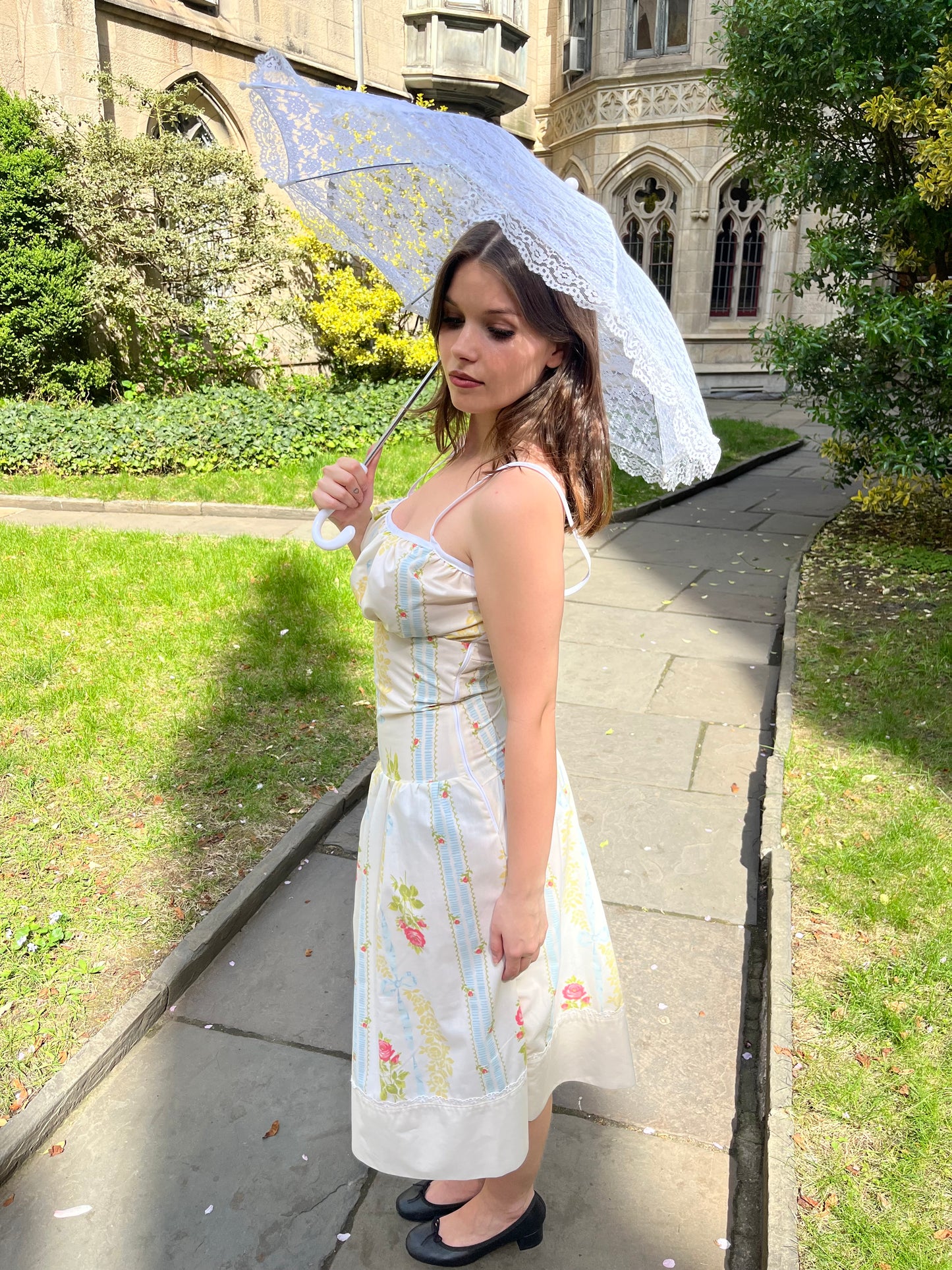 Floral Stripe Midi Dress