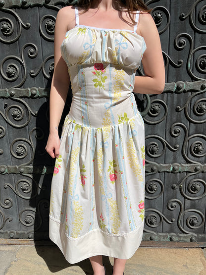 Floral Stripe Midi Dress