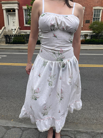 Floral Stripe Midi Dress