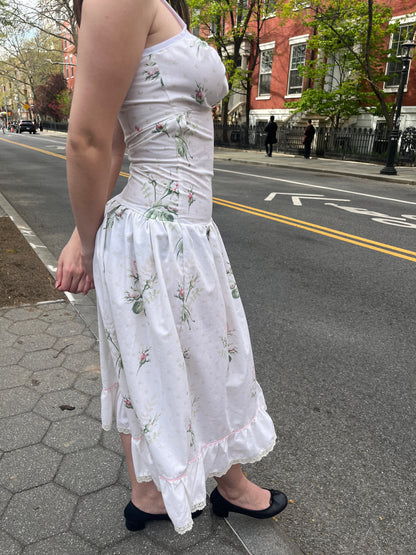 Floral Stripe Midi Dress