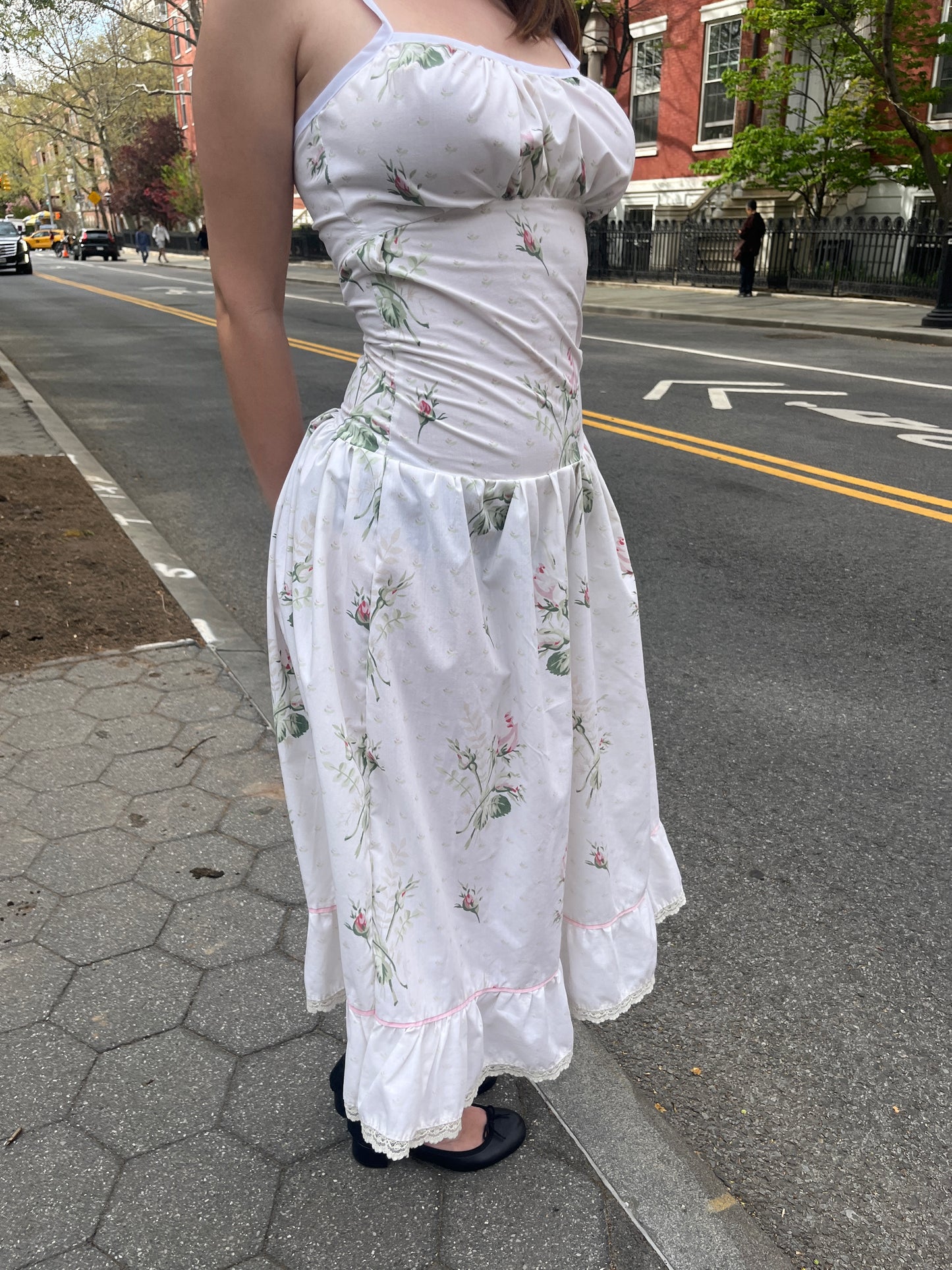 Floral Stripe Midi Dress