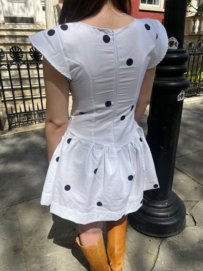 Polka Dot Drop Waist Mini Dress
