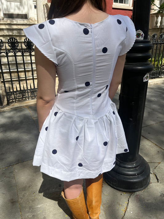 Polka Dot Drop Waist Mini Dress